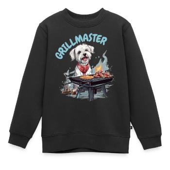 Lovers Dogs, Funny dogs art, dogs lover. Love BBQ - Kinder Premium Organic Sweatshirt - Schwarz - Vorne - AI Model Kid Female (0cm)