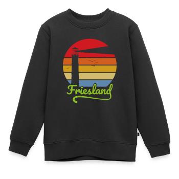 Friesland - Kinder Premium Organic Sweatshirt - Schwarz - Vorne - AI Model Kid Female (0cm)
