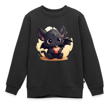 Niedliche Fruchtfledermaus - Kinder Premium Organic Sweatshirt - Schwarz - Vorne - AI Model Kid Female (0cm)