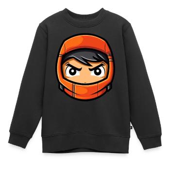 Süßer Halloween Ninja - Kinder Premium Organic Sweatshirt - Schwarz - Vorne - AI Model Kid Female (0cm)