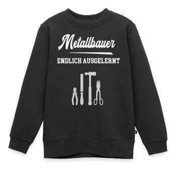 Metallbauer Endlich Ausgelernt Lehrling Azubi - Kinder Premium Organic Sweatshirt - Schwarz - Vorne - AI Model Kid Female (0cm)