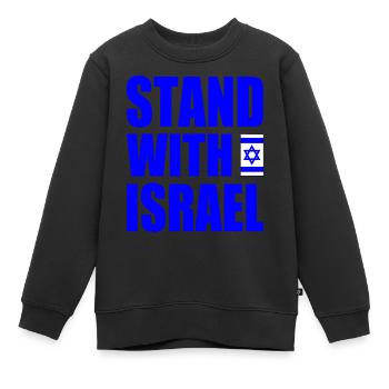 Stand with israel - Kinder Premium Organic Sweatshirt - Schwarz - Vorne - AI Model Kid Female (0cm)
