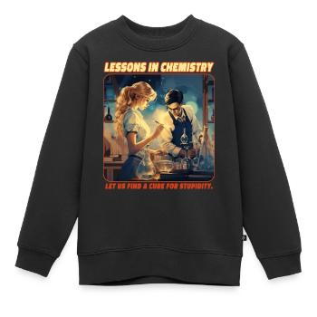 Cours de chimie le soir - Sweat Premium enfant bio - noir - Devant - AI Model Kid Female (0cm)