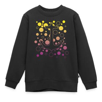 Anker Skipper Kapitän - Kinder Premium Organic Sweatshirt - Schwarz - Vorne - AI Model Kid Female (0cm)