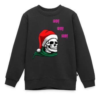 Skelton HO! HO! HO! | XMAS - Kinder Premium Organic Sweatshirt - Schwarz - Vorne - AI Model Kid Female (0cm)