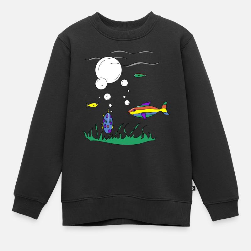 Fische im Meer - Kinder Premium Organic Sweatshirt - Schwarz