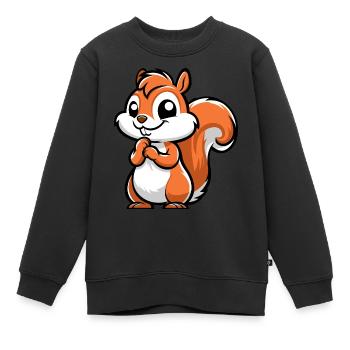 Freches kleines Eichhörnchen - Kinder Premium Organic Sweatshirt - Schwarz - Vorne - AI Model Kid Female (0cm)