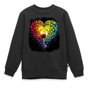 bday aux couleurs vives justice sociale coloré - Sweat Premium enfant bio - noir - Devant - AI Model Kid Female (0cm)