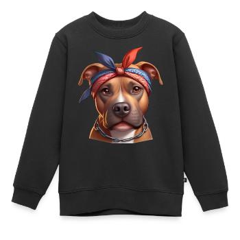Pitbull Das Modell - Kinder Premium Organic Sweatshirt - Schwarz - Vorne - AI Model Kid Female (0cm)