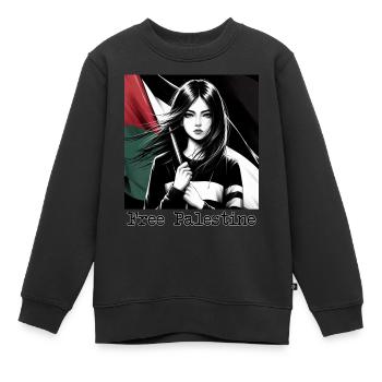 Befreit Palästina - Kinder Premium Organic Sweatshirt - Schwarz - Vorne - AI Model Kid Female (0cm)