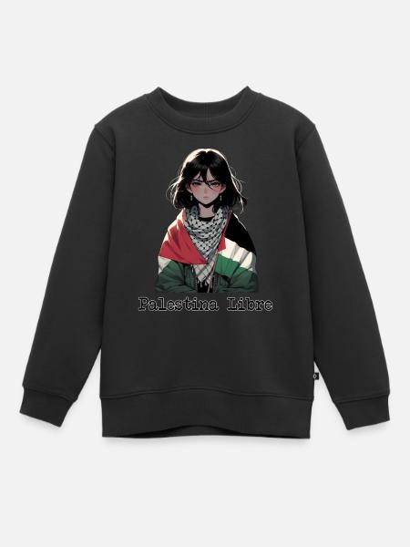 Libérez Palestine Girl - Sweat Premium enfant bio - noir