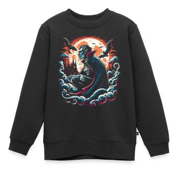 Vampire Halloween - Sweat Premium enfant bio - noir - Devant - AI Model Kid Female (0cm)