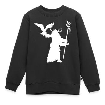 Fantasy Rollenspiel - Schamane Silhouetten Design - Kinder Premium Organic Sweatshirt - Schwarz - Vorne - AI Model Kid Female (0cm)