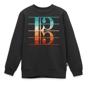 Clé d’alto Clé d’alto Partition Alto - Sweat Premium enfant bio - noir - Devant - AI Model Kid Female (0cm)