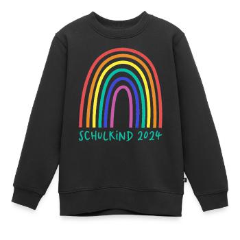 Schulkind 2024 grün - Kinder Premium Organic Sweatshirt - Schwarz - Vorne - AI Model Kid Female (0cm)
