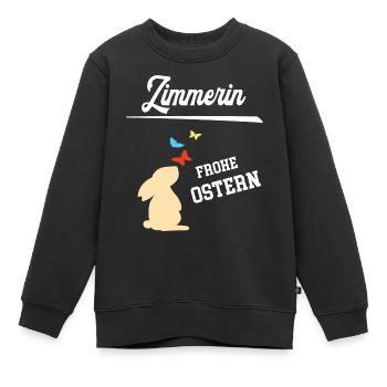 Zimmerin Frohe Ostern Ostergeschenk Zimmerei - Kinder Premium Organic Sweatshirt - Schwarz - Vorne - AI Model Kid Female (0cm)