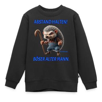 Opa Prickly Abstand halten boeser alter Mann - Kinder Premium Organic Sweatshirt - Schwarz - Vorne - AI Model Kid Female (0cm)