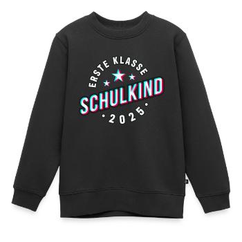 Erste Klasse Schulkind 2025 cooler Style - Kinder Premium Organic Sweatshirt - Schwarz - Vorne - AI Model Kid Female (0cm)