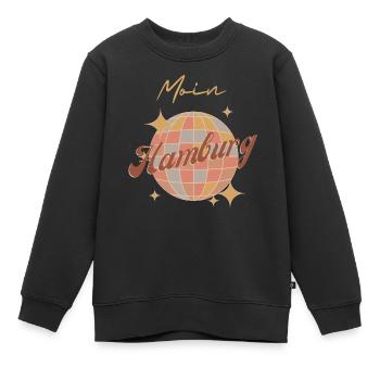Moin Hamburg City Stadt Retro Vintage - Kinder Premium Organic Sweatshirt - Schwarz - Vorne - AI Model Kid Female (0cm)