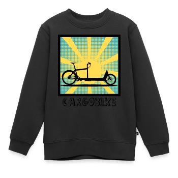 Vélo cargo Popartstyle, Vélo cargo - Sweat Premium enfant bio - noir - Devant - AI Model Kid Female (0cm)