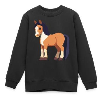 Cheval mignon - Sweat Premium enfant bio - noir - Devant - AI Model Kid Female (0cm)