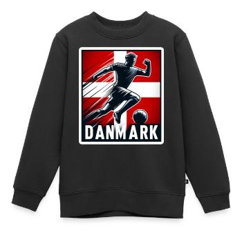 Fußball Dänemark - Dänischer Fußballspieler - Kinder Premium Organic Sweatshirt - Schwarz - Vorne - AI Model Kid Female (0cm)