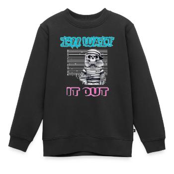 Je vais attendre - Sweat Premium enfant bio - noir - Devant - AI Model Kid Female (0cm)