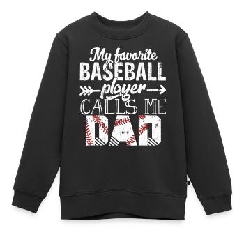 Mein Lieblings-Baseballspieler nennt mich Papas Vater - Kinder Premium Organic Sweatshirt - Schwarz - Vorne - AI Model Kid Female (0cm)