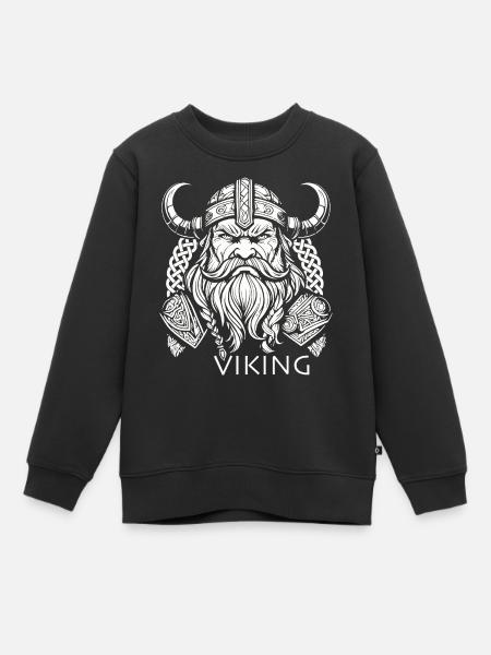 Wikinger - Kinder Premium Organic Sweatshirt - Schwarz