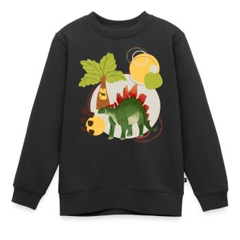 Dino 4, T-Rex, Roar, Monde sauvage, Explorateur, Dinos - Sweat Premium enfant bio - noir - Devant - AI Model Kid Female (0cm)