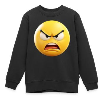 Wütend Emoticon Emotion - Kinder Premium Organic Sweatshirt - Schwarz - Vorne - AI Model Kid Female (0cm)