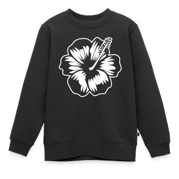 Hibiscus - Sweat Premium enfant bio - noir - Devant - AI Model Kid Female (0cm)