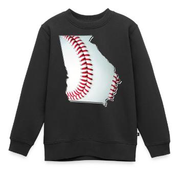 Géorgie (États-Unis) | Vrai baseball | Carte - Sweat Premium enfant bio - noir - Devant - AI Model Kid Female (0cm)
