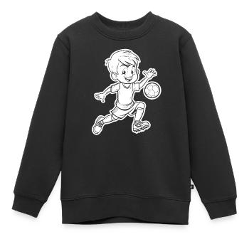Fußball Fußballmannschaft Fußballspiel - Kinder Premium Organic Sweatshirt - Schwarz - Vorne - AI Model Kid Female (0cm)
