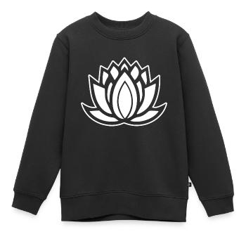 Lotus Blüte - Kinder Premium Organic Sweatshirt - Schwarz - Vorne - AI Model Kid Female (0cm)