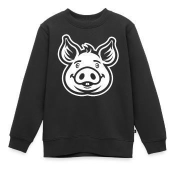 Schwein Schweinchen - Kinder Premium Organic Sweatshirt - Schwarz - Vorne - AI Model Kid Female (0cm)