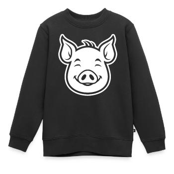 Schwein Schweinchen - Kinder Premium Organic Sweatshirt - Schwarz - Vorne - AI Model Kid Female (0cm)