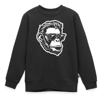 Affe Affen Affengesicht - Kinder Premium Organic Sweatshirt - Schwarz - Vorne - AI Model Kid Female (0cm)