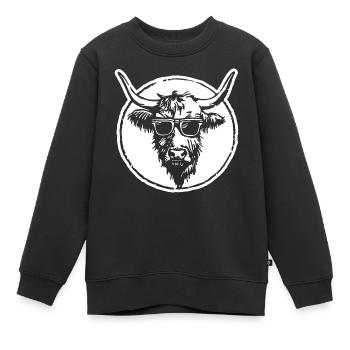 Highland Kuh - Kinder Premium Organic Sweatshirt - Schwarz - Vorne - AI Model Kid Female (0cm)