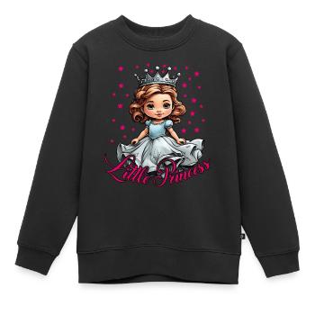 Princess with crown and princess dress - Kids Premium Organic Sweatshirt - black - Front - AI Model Kid Female (0cm)