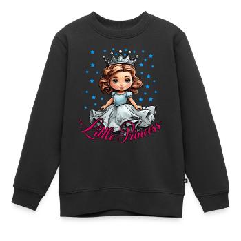 Princess with crown and princess dress - Kids Premium Organic Sweatshirt - black - Front - AI Model Kid Female (0cm)