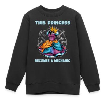 Prinzessin wird Ingenieurin Mechanikerin - Kinder Premium Organic Sweatshirt - Schwarz - Vorne - AI Model Kid Female (0cm)
