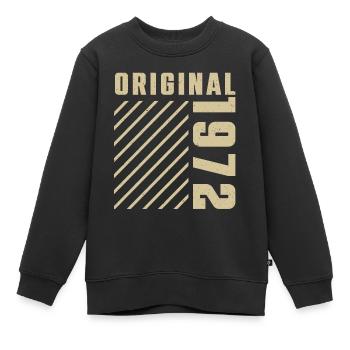 Original 1972 Authentischer Jahrgang Bursdag von 1972 - Kinder Premium Organic Sweatshirt - Schwarz - Vorne - AI Model Kid Female (0cm)
