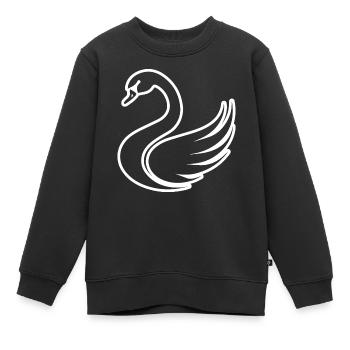 Schwan Schwäne - Kinder Premium Organic Sweatshirt - Schwarz - Vorne - AI Model Kid Female (0cm)