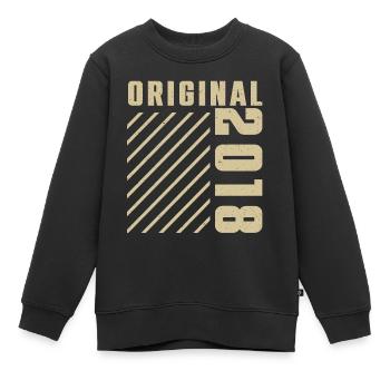 Original 2018 Authentic 2018 Vintage Bursdag - Kinder Premium Organic Sweatshirt - Schwarz - Vorne - AI Model Kid Female (0cm)