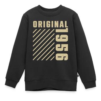 Original 1956 Authentischer Jahrgang Bursdag von 1956 - Kinder Premium Organic Sweatshirt - Schwarz - Vorne - AI Model Kid Female (0cm)