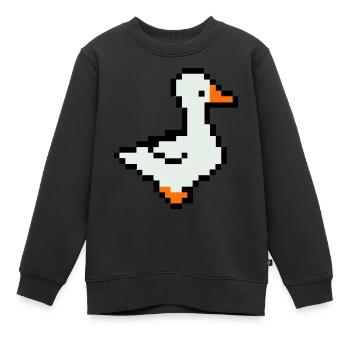 Canard Pixel - Sweat Premium enfant bio - noir - Devant - AI Model Kid Female (0cm)