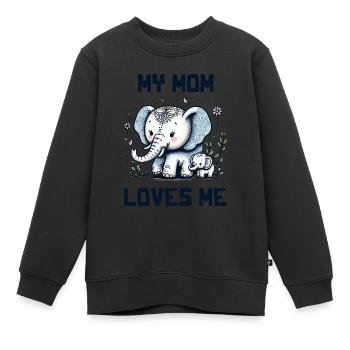 My Mom Loves Me - Baby Sayings - Meine Mutter lieb - Kinder Premium Organic Sweatshirt - Schwarz - Vorne - AI Model Kid Female (0cm)