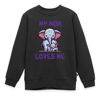 My Mom Loves Me - Baby Sayings - Meine Mutter lieb - Kinder Premium Organic Sweatshirt - Schwarz - Vorne - AI Model Kid Female (0cm)