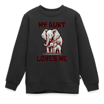 My Aunt Loves Me - Baby Sayings - Kids Premium Organic Sweatshirt - black - Front - AI Model Kid Female (0cm)